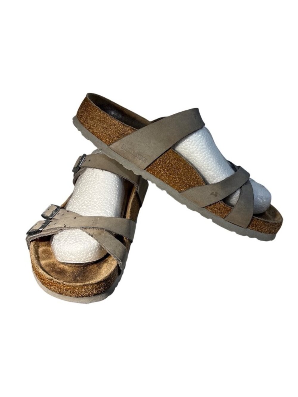 Birkenstock Yao Women's EU 38 US 7.5 Sandals Beige Taupe Double Strap Buckle